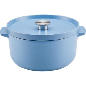 imageKitchenAid Seasoned Cast Iron Dutch OvenCasserole 6 Quart  BlackBlue Velvet