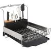 imageKitchenAid Full Size Rust Resistant Expandable Dish Rack with Angled Self Draining Drainboard 24Inch BlackBlack