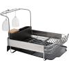 imageKitchenAid Full Size Rust Resistant Expandable Dish Rack with Angled Self Draining Drainboard 24Inch BlackBlack