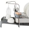 imageKitchenAid Full Size Rust Resistant Expandable Dish Rack with Angled Self Draining Drainboard 24Inch BlackCharcoal