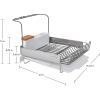 imageKitchenAid Full Size Rust Resistant Expandable Dish Rack with Angled Self Draining Drainboard 24Inch BlackWhite