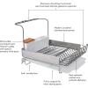 imageKitchenAid Full Size Rust Resistant Expandable Dish Rack with Angled Self Draining Drainboard 24Inch BlackWhite