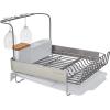 imageKitchenAid Full Size Rust Resistant Expandable Dish Rack with Angled Self Draining Drainboard 24Inch BlackWhite