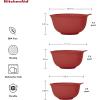 imageKitchenAid Universal Nesting Plastic Mixing Bowls Set Of 3 25 quart 35 quart 45 quart Non Slip Base with Easy Pour Spout to Reduce Mess Dishwasher Safe Aqua Sky White GrayRed
