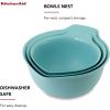 imageKitchenAid Universal Nesting Plastic Mixing Bowls Set Of 3 25 quart 35 quart 45 quart Non Slip Base with Easy Pour Spout to Reduce Mess Dishwasher Safe Aqua Sky White GrayAqua Sky
