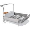 imageKitchenAid Full Size Rust Resistant Expandable Dish Rack with Angled Self Draining Drainboard 24Inch BlackWhite
