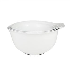 imageKitchenAid Universal Nesting Plastic Mixing Bowls Set Of 3 25 quart 35 quart 45 quart Non Slip Base with Easy Pour Spout to Reduce Mess Dishwasher Safe Aqua Sky White GrayWhite