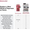 imageKitchenAid Semi Automatic Espresso Machine with Burr Grinder 25L Cast Iron Black KES6551BKBrushed Stainless Steel