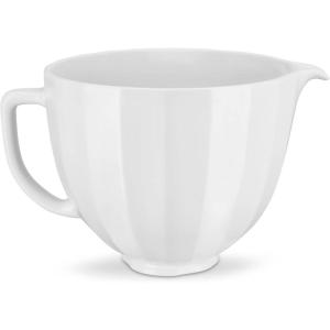 imageKitchenAid 5 Quart Ceramic Bowl for all KitchenAid 455 Quart TiltHead Stand Mixers KSM2CB5PWS White Shell