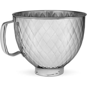 imageKitchenAid 5 Quart Stainless Steel Bowl for all KitchenAid 455 Quart TiltHead Stand Mixers KSM5SSBQB Quilted StainlessQuilted Stainless Steel