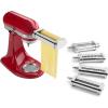 imageKitchenAid KSMPRA Stand Mixer Attachment Pasta Roller ampamp Cutter 3Piece Set Stainless Steel5Piece Pasta Deluxe Set