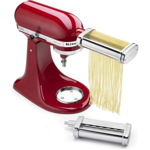 imageKitchenAid KSMPRA Stand Mixer Attachment Pasta Roller ampamp Cutter 3Piece Set Stainless SteelPasta Cutter Only