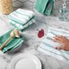 imageKitchenAid Albany Dishcloth 8 Pack Set Passion RedWhite 12quotx12quotAqua SkyWhite