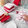 imageKitchenAid Albany Dishcloth 8 Pack Set Passion RedWhite 12quotx12quotPassion RedWhite