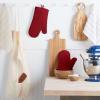 imageKitchenAid Ribbed Soft Silicone Oven Mitt Set Smoked Paprika 2 CountSmoked Paprika Red