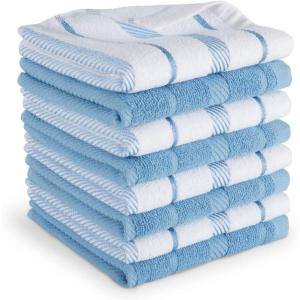 imageKitchenAid Albany Dishcloth 8 Pack Set Passion RedWhite 12quotx12quotBlue VelvetWhite