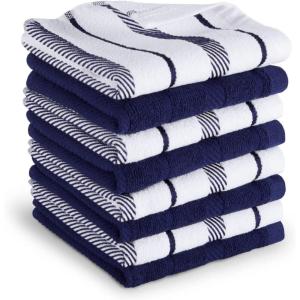 imageKitchenAid Albany Dishcloth 8 Pack Set Passion RedWhite 12quotx12quotCobalt BlueWhite