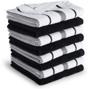 imageKitchenAid Albany Dishcloth 8 Pack Set Passion RedWhite 12quotx12quotOnyx BlackWhite