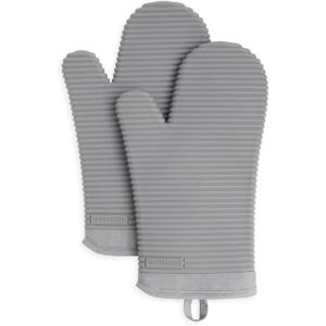 imageKitchenAid Ribbed Soft Silicone Oven Mitt Set Smoked Paprika 2 CountGray