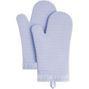 imageKitchenAid Ribbed Soft Silicone Oven Mitt Set Smoked Paprika 2 CountLavender Cream
