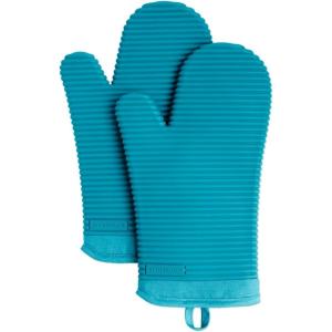 imageKitchenAid Ribbed Soft Silicone Oven Mitt Set Smoked Paprika 2 CountOcean Drive Blue