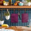 imageKitchenAid Beacon TwoTone NonSlip Pot Holder Set Majestic Yellow 7quotx10quot 2 PieceBeet