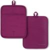 imageKitchenAid Beacon TwoTone NonSlip Pot Holder Set Majestic Yellow 7quotx10quot 2 PieceBeet