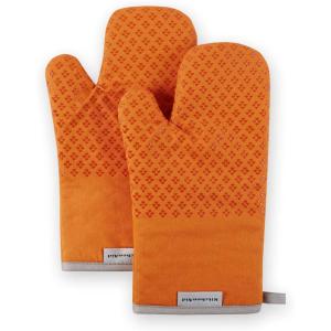 imageKitchenAid Asteroid Oven Mitt Set Cobalt Blue 7quotx125quotHoney Orange