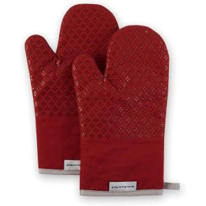 imageKitchenAid Asteroid Oven Mitt Set Cobalt Blue 7quotx125quotSmoked Paprika Red