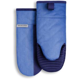 imageKitchenAid Beacon TwoTone NonSlip Oven Mitt Set Majestic Yellow 575quotx13quot 2 PieceBlue CornCobalt