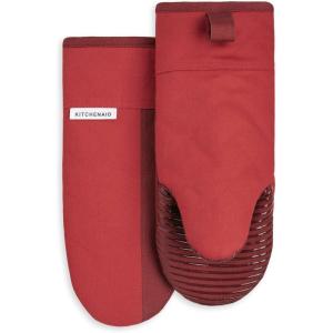 imageKitchenAid Beacon TwoTone NonSlip Oven Mitt Set Majestic Yellow 575quotx13quot 2 PiecePassion RedBordeaux