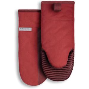 imageKitchenAid Beacon TwoTone NonSlip Oven Mitt Set Majestic Yellow 575quotx13quot 2 PieceSmoked Paprika