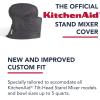 imageKITCHENAID Fitted TiltHead Solid Stand Mixer Cover with Storage Pocket Quilted 100 Cotton Onyx Black 144quotx18quotx10quotCharcoal Grey