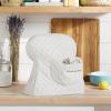 imageKITCHENAID Fitted TiltHead Solid Stand Mixer Cover with Storage Pocket Quilted 100 Cotton Onyx Black 144quotx18quotx10quotCharcoal Grey Stripe