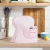 imageKITCHENAID Fitted TiltHead Solid Stand Mixer Cover with Storage Pocket Quilted 100 Cotton Onyx Black 144quotx18quotx10quotHibiscus Pink Stripe