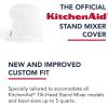 imageKITCHENAID Fitted TiltHead Solid Stand Mixer Cover with Storage Pocket Quilted 100 Cotton Onyx Black 144quotx18quotx10quotWhite