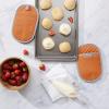 imageKitchenAid Asteroid Pot Holder 2Pack Set Boysenberry Purple 65quotx10quotHoney Orange