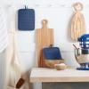 imageKitchenAid Ribbed Soft Silicone Pot Holder Set Ocean Drive 7quotx9quotBlue Willow