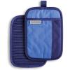 imageKitchenAid Beacon TwoTone NonSlip Pot Holder Set PistachioGraphite Green 7quotx10quot 2 PieceBlue CornCobalt