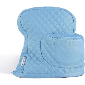 imageKITCHENAID Fitted TiltHead Solid Stand Mixer Cover with Storage Pocket Quilted 100 Cotton Onyx Black 144quotx18quotx10quotBlue Velvet