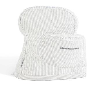 imageKITCHENAID Fitted TiltHead Solid Stand Mixer Cover with Storage Pocket Quilted 100 Cotton Onyx Black 144quotx18quotx10quotCharcoal Grey Stripe
