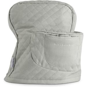 imageKITCHENAID Fitted TiltHead Solid Stand Mixer Cover with Storage Pocket Quilted 100 Cotton Onyx Black 144quotx18quotx10quotGrey