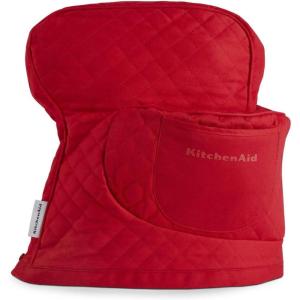 imageKITCHENAID Fitted TiltHead Solid Stand Mixer Cover with Storage Pocket Quilted 100 Cotton Onyx Black 144quotx18quotx10quotPassion Red