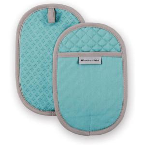 imageKitchenAid Asteroid Pot Holder 2Pack Set Boysenberry Purple 65quotx10quotAqua Sky