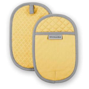 imageKitchenAid Asteroid Pot Holder 2Pack Set Boysenberry Purple 65quotx10quotButtercup Yellow