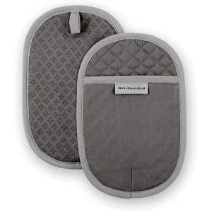 imageKitchenAid Asteroid Pot Holder 2Pack Set Boysenberry Purple 65quotx10quotCharcoal Grey
