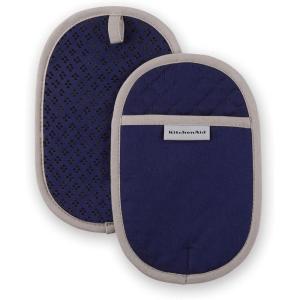 imageKitchenAid Asteroid Pot Holder 2Pack Set Boysenberry Purple 65quotx10quotCobalt Blue