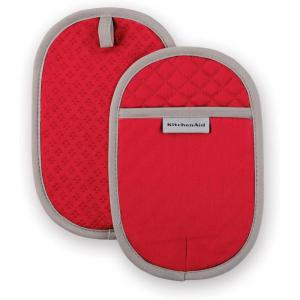 imageKitchenAid Asteroid Pot Holder 2Pack Set Boysenberry Purple 65quotx10quotFire Red