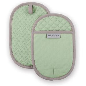 imageKitchenAid Asteroid Pot Holder 2Pack Set Boysenberry Purple 65quotx10quotPistachio Green