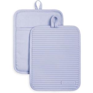 imageKitchenAid Ribbed Soft Silicone Pot Holder Set Ocean Drive 7quotx9quotLavender Cream